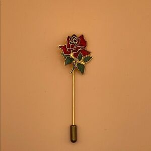 Red Rose Cloisonné Stick Pin C43
